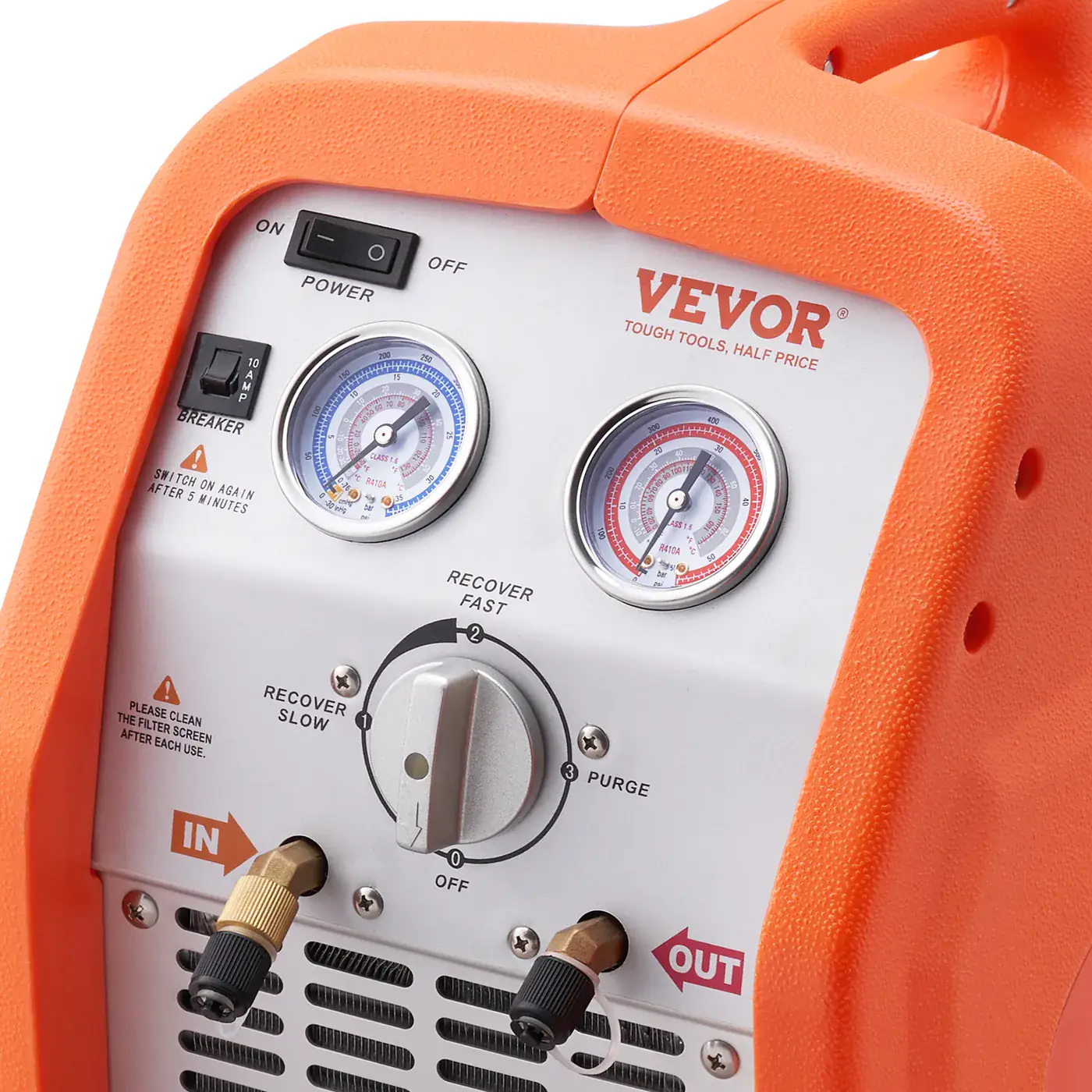 VEVOR 3/4 HP Refrigerant Recovery Machine - Portable AC Reco Precision Pressure Gauge