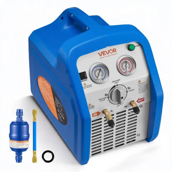 VEVOR Portable Refrigerant Recovery Machine Blue 1HP Brushed product image 1
