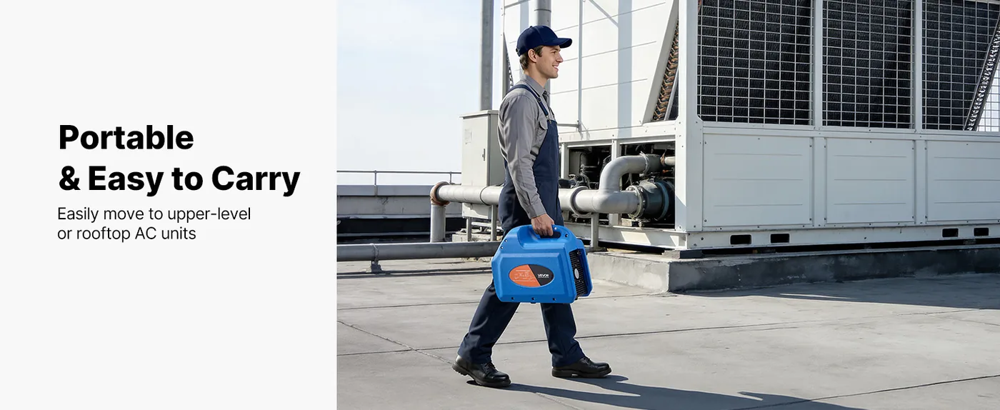 VEVOR Portable Refrigerant Recovery Machine Blue 1HP Brushed Portable Design