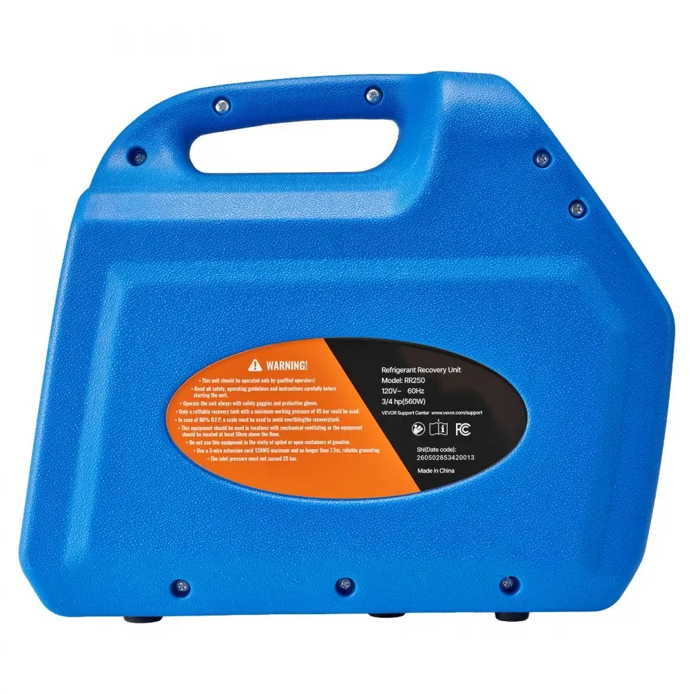 VEVOR Portable Refrigerant Recovery Machine Blue 3/4HP Brush product image 11