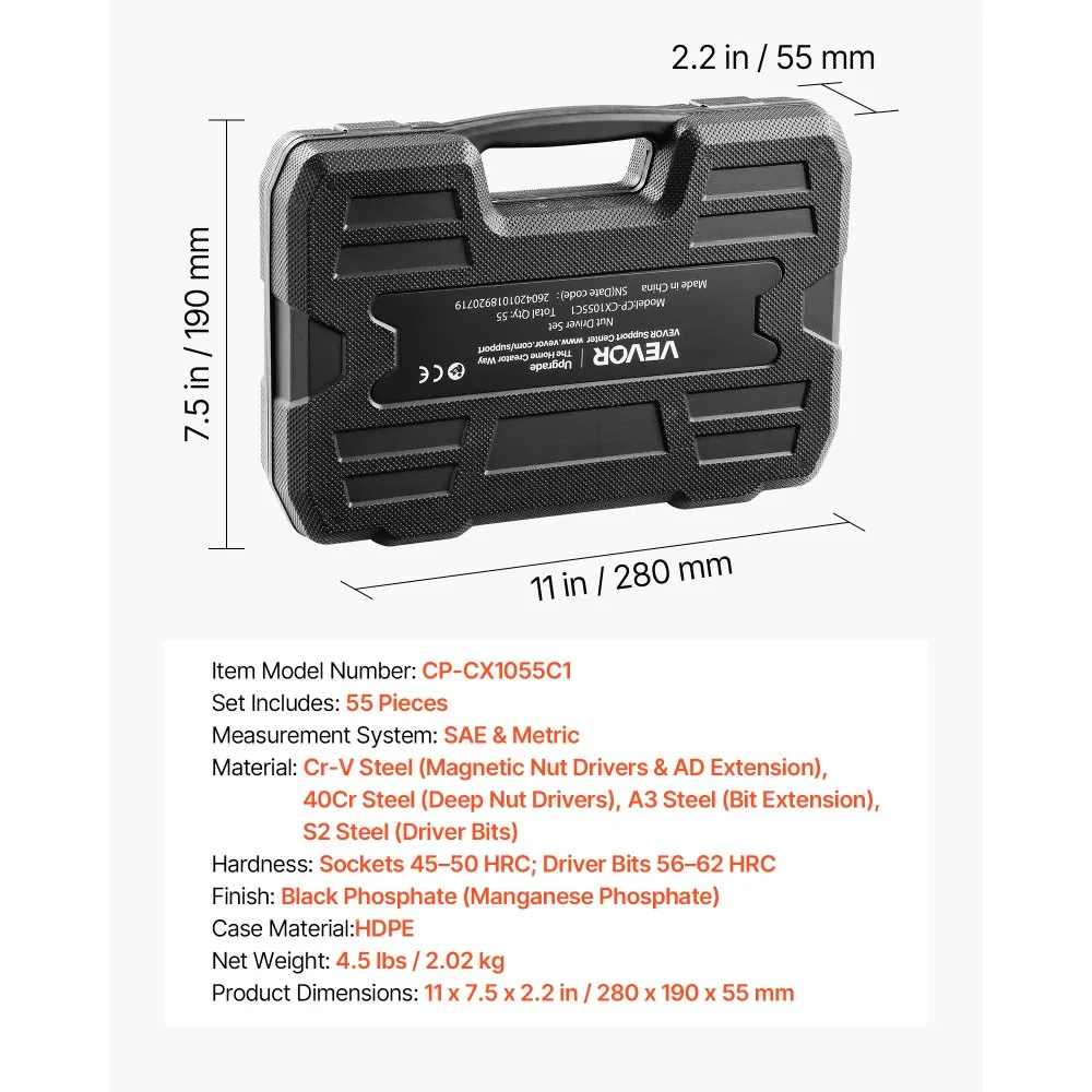 VEVOR Master Magnetic Impact Nut Driver Set 55PCS product image 7