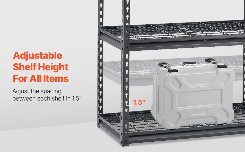VEVOR Storage Shelves 16x36x72 inch Black overview