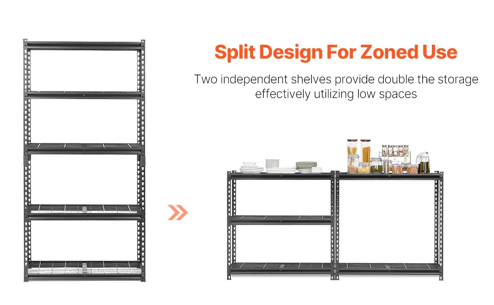VEVOR Storage Shelves 16x36x72 inch Black feature 2