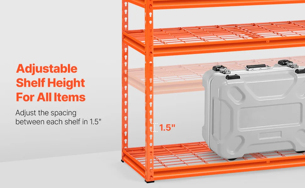VEVOR Storage Shelves 18x48x72 inch Orange overview