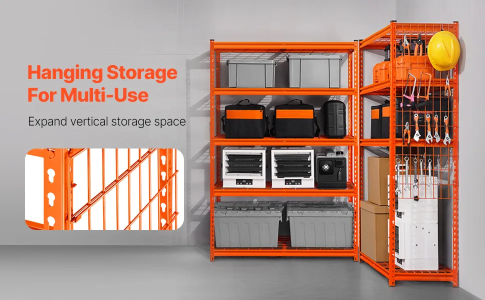 VEVOR Storage Shelves 18x48x72 inch Orange feature 1