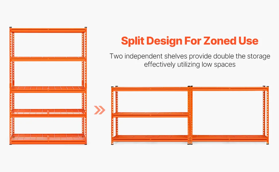 VEVOR Storage Shelves 18x48x72 inch Orange feature 2