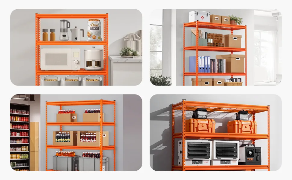 VEVOR Storage Shelves 18x48x72 inch Orange feature 3