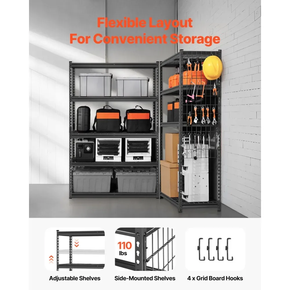 VEVOR Storage Shelves 18x48x72 inch Black product image 3