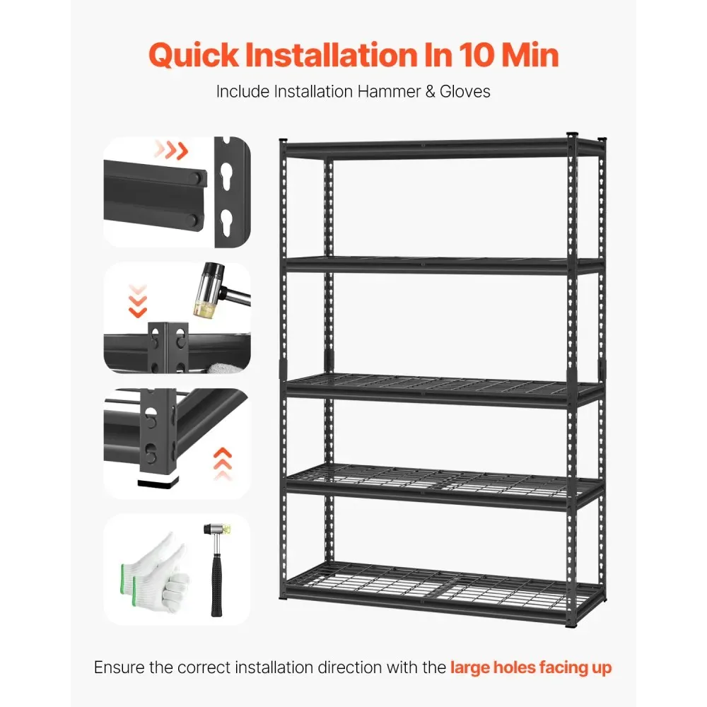 VEVOR Storage Shelves 18x48x72 inch Black product image 5