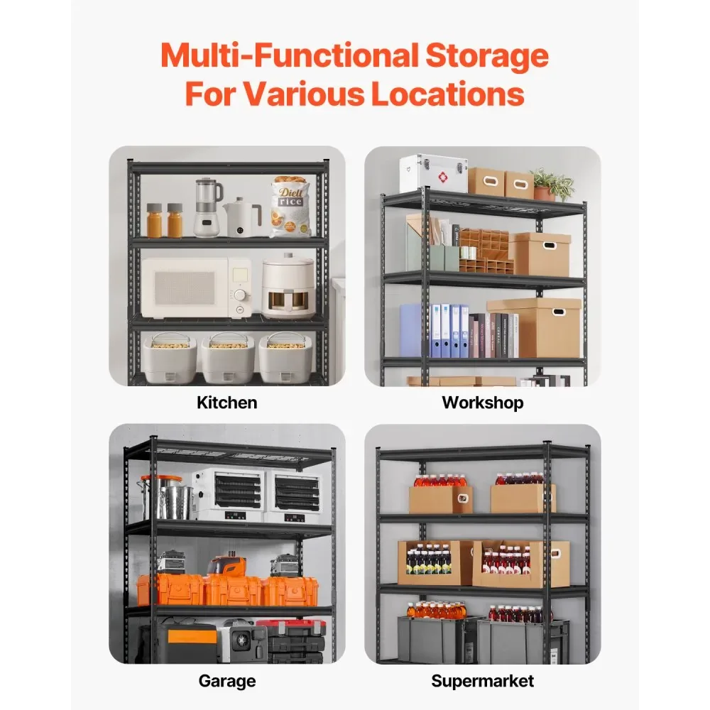 VEVOR Storage Shelves 18x48x72 inch Black product image 6