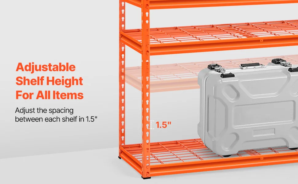 VEVOR Storage Shelves 20x40x60 inch Orange overview