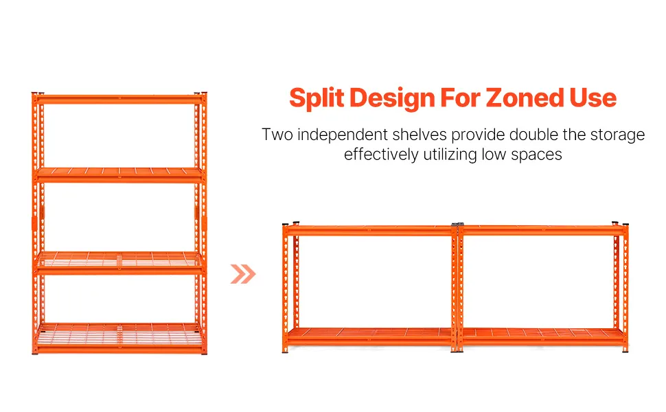 VEVOR Storage Shelves 20x40x60 inch Orange feature 2