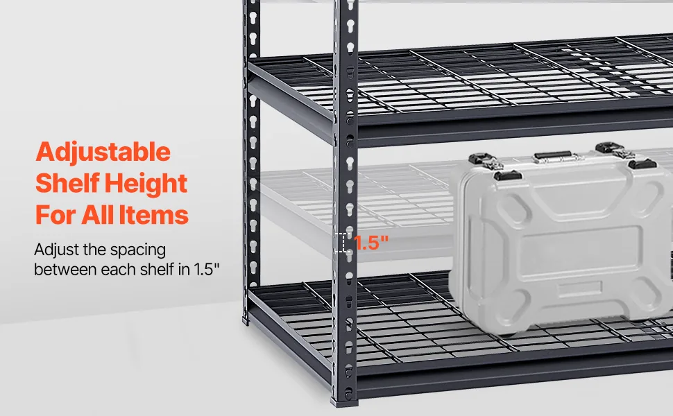 VEVOR Storage Shelves 24x48x72 inch Black overview