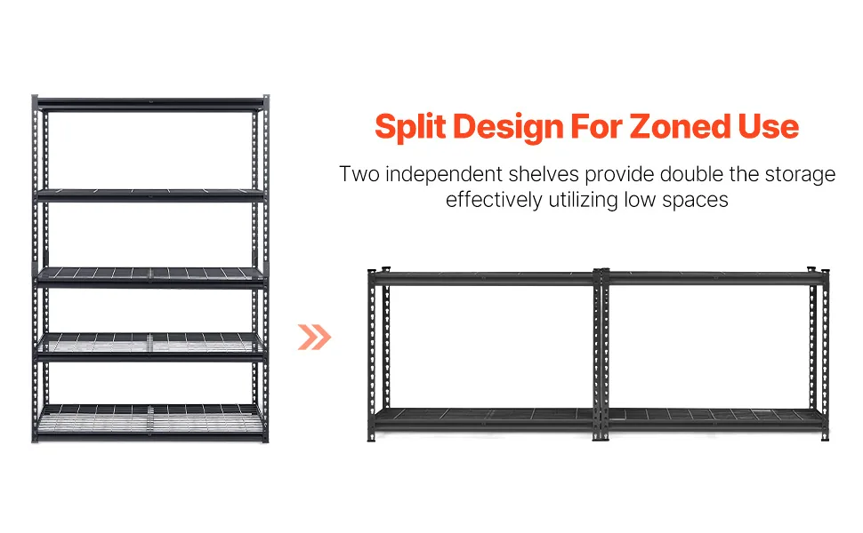 VEVOR Storage Shelves 24x48x72 inch Black feature 2