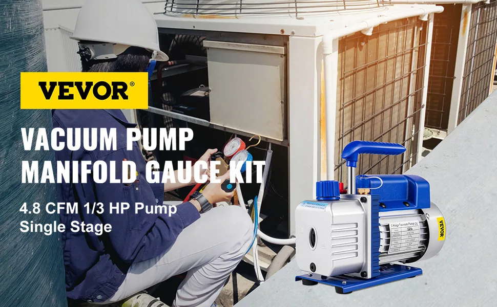 VEVOR Suction Pump 4.8CFM 1/4 HP Single Stage for HVAC A/C C overview