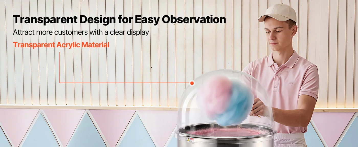 VEVOR Cotton Candy Machine Cover 52 cm feature 1