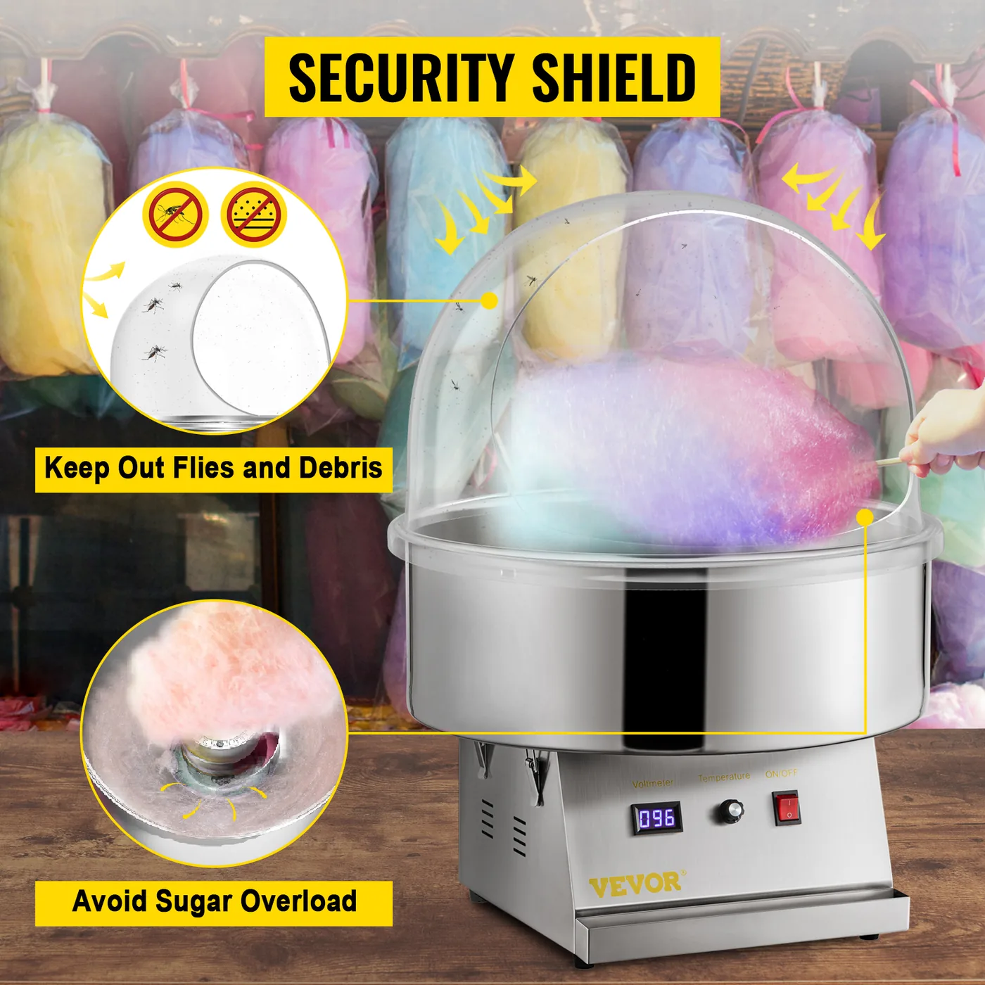 VEVOR 20.5" Diameter Candy Floss Cover for Candy Floss Maker feature 4