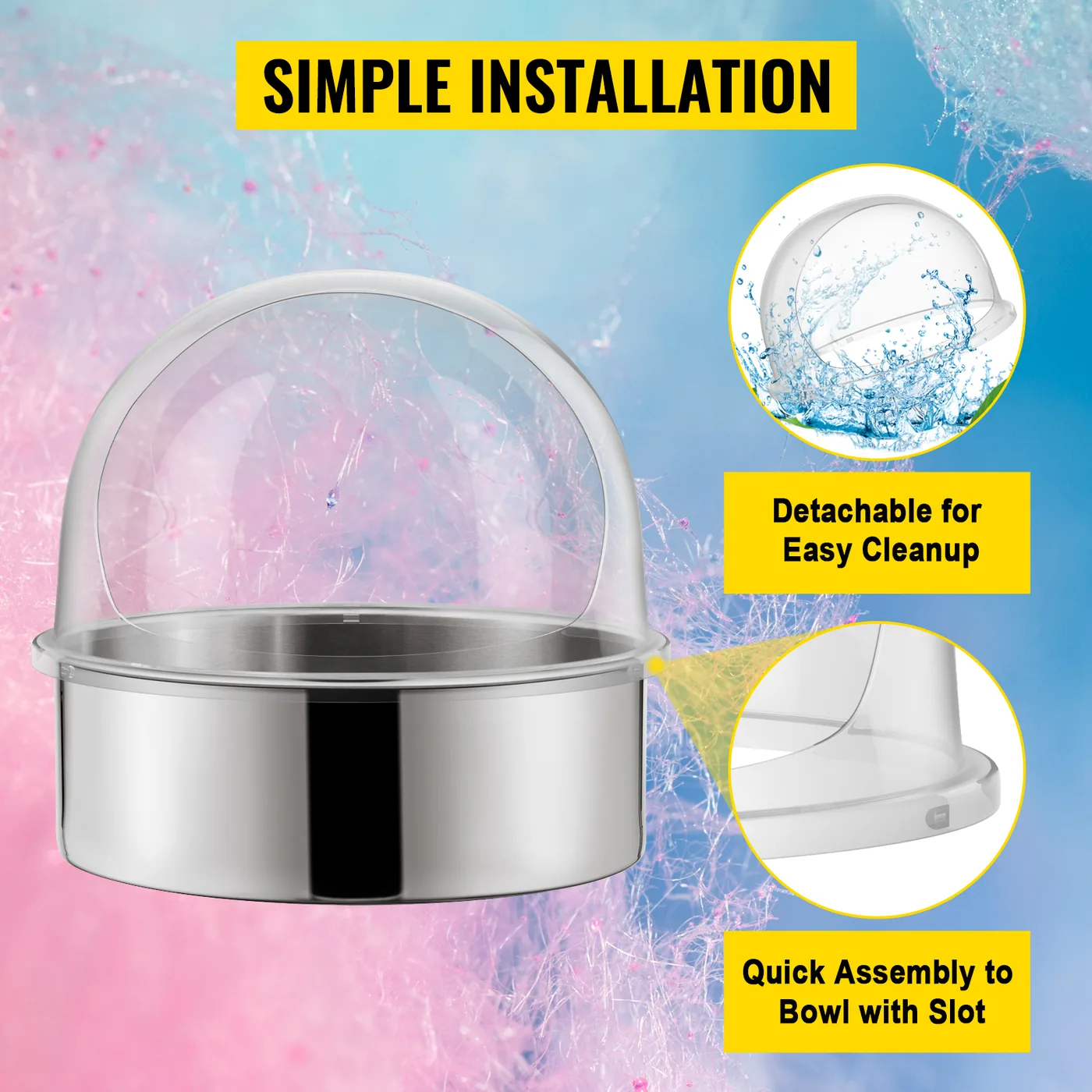 VEVOR 20.5" Diameter Candy Floss Cover for Candy Floss Maker feature 7