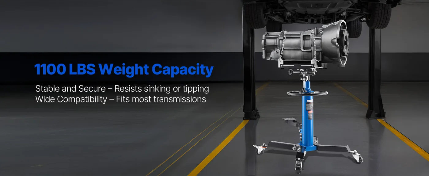 VEVOR Transmission Jack Blue 1100 lbs Load-Bearing Capacity