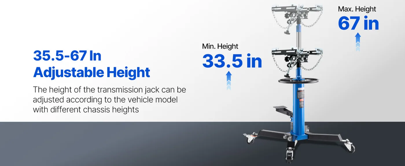 VEVOR Transmission Jack Blue 1100 lbs Adjustable Lifting Range
