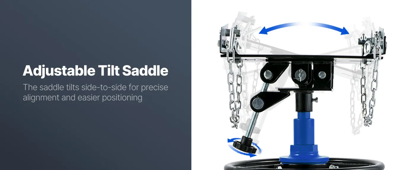 VEVOR Transmission Jack Blue 1100 lbs Tiltable Saddle