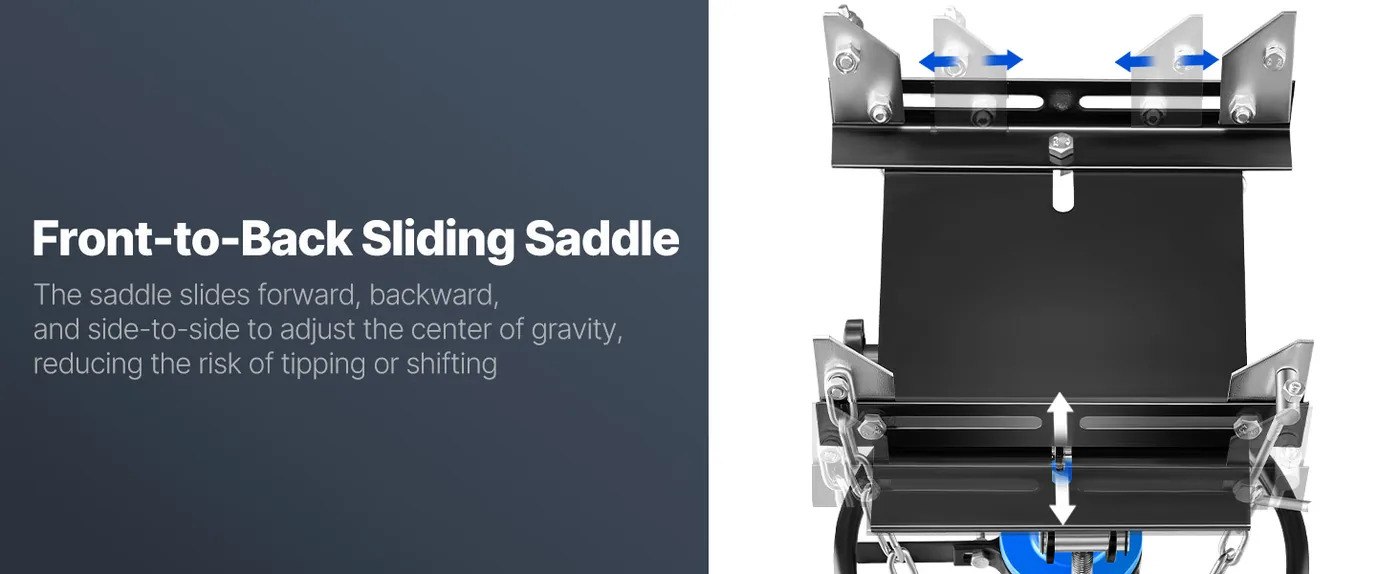 VEVOR Transmission Jack Blue 1100 lbs Sliding Saddle