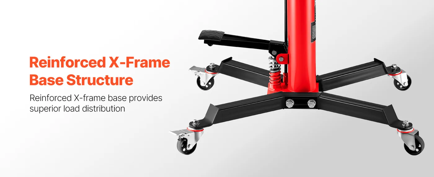 VEVOR Transmission Jack Red 1100 lbs X-Frame Base Structure