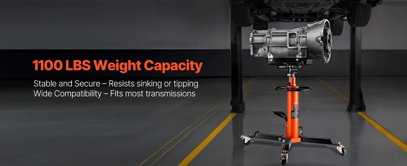 VEVOR Transmission Jack Orange 1100 lbs Load-Bearing Capacity