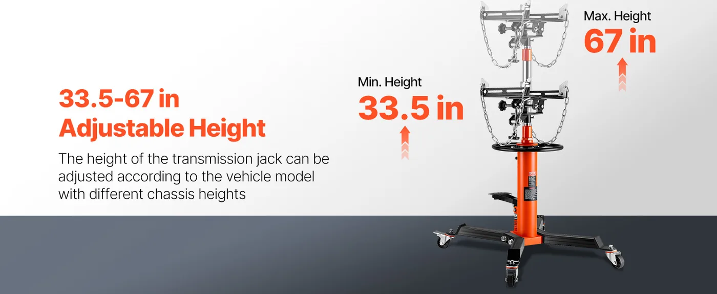 VEVOR Transmission Jack Orange 1100 lbs Adjustable Lifting Range