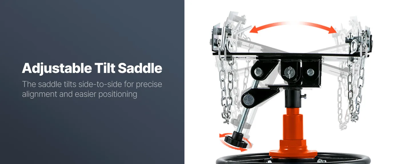 VEVOR Transmission Jack Orange 1100 lbs Tiltable Saddle