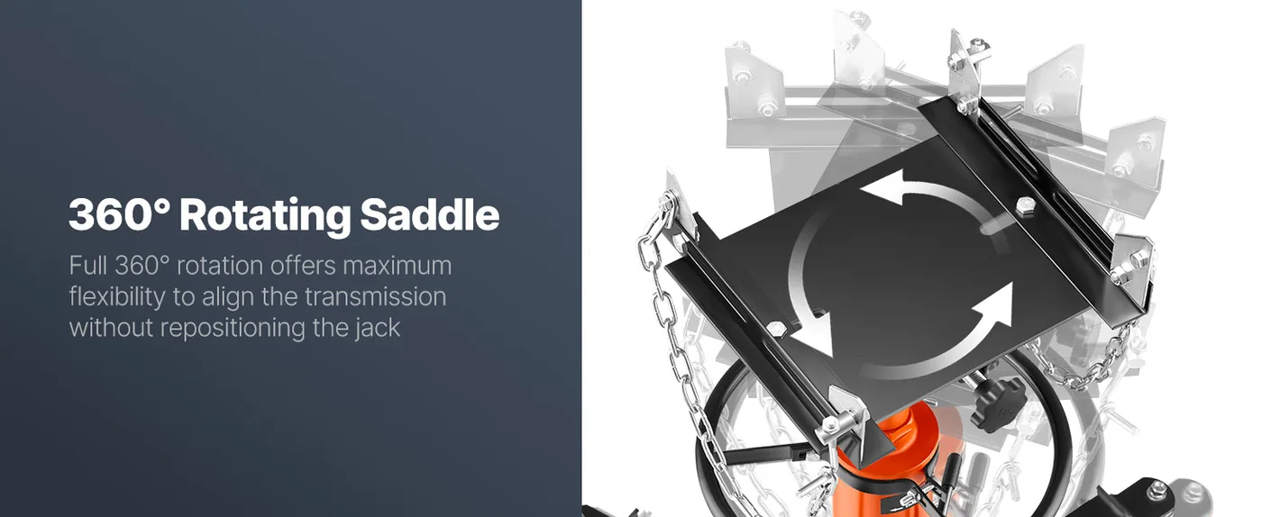VEVOR Transmission Jack Orange 1100 lbs Rotatable Saddle