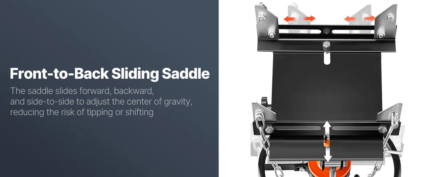 VEVOR Transmission Jack Orange 1100 lbs Sliding Saddle