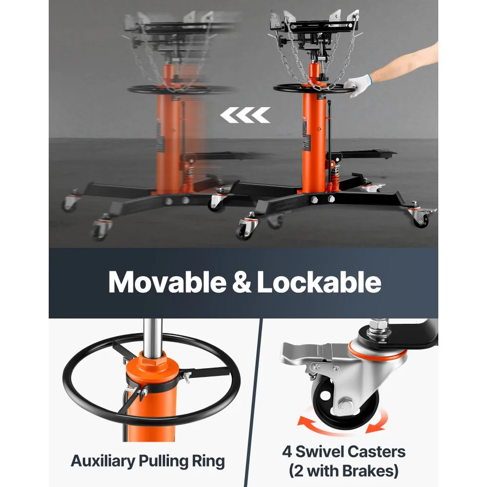 VEVOR Transmission Jack Orange and Black 1322 lbs product image 5