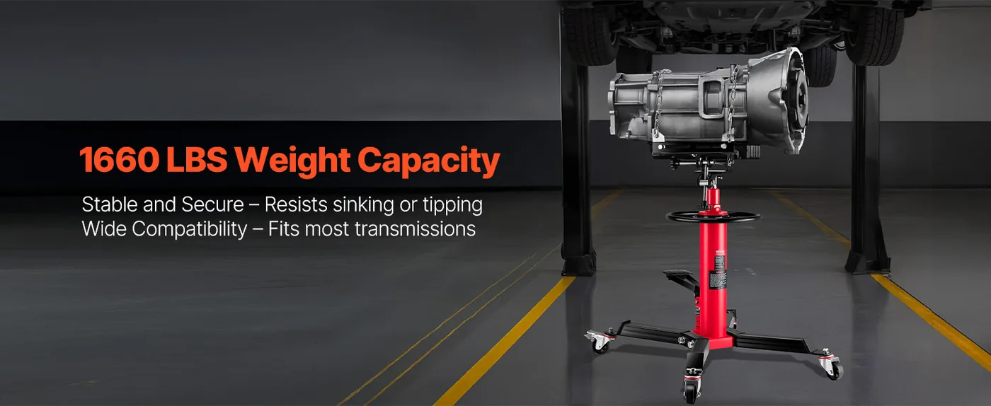 VEVOR Transmission Jack Red 1660 lbs Load-Bearing Capacity