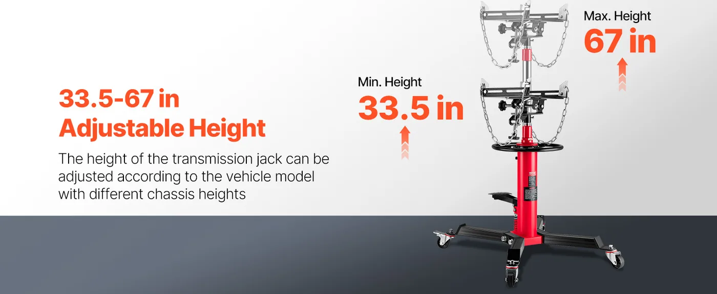 VEVOR Transmission Jack Red 1660 lbs Adjustable Lifting Range