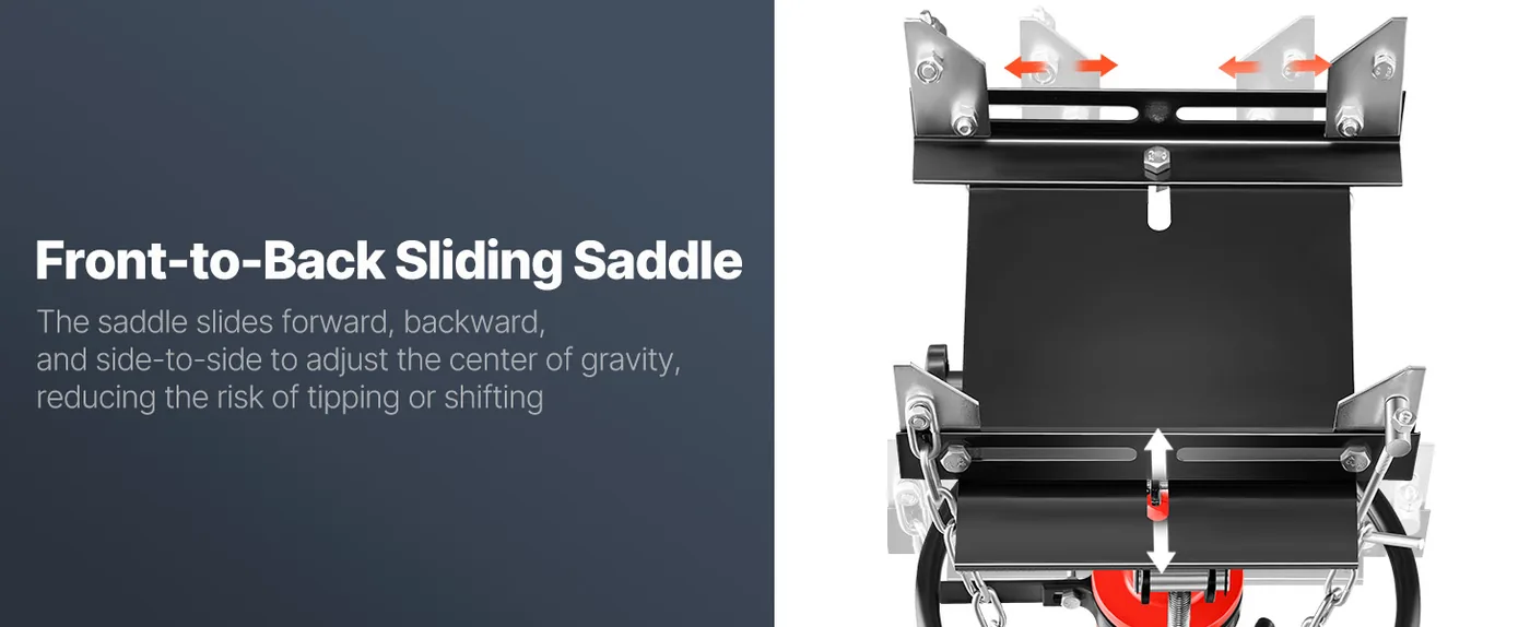 VEVOR Transmission Jack Red 1660 lbs Sliding Saddle