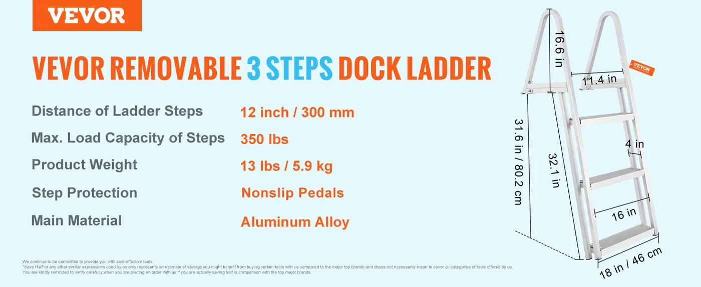 VEVOR Dock Ladder 3 Steps feature 1