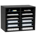 VEVOR Wood Literature Organizer Black 12 Compartments product image 1