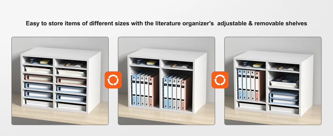 VEVOR Literature Organizers White 12 Compartments Your Space, Your Way