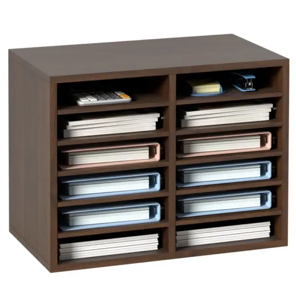 VEVOR Literature Organizers Vintage Brown 12 Compartments product image 1
