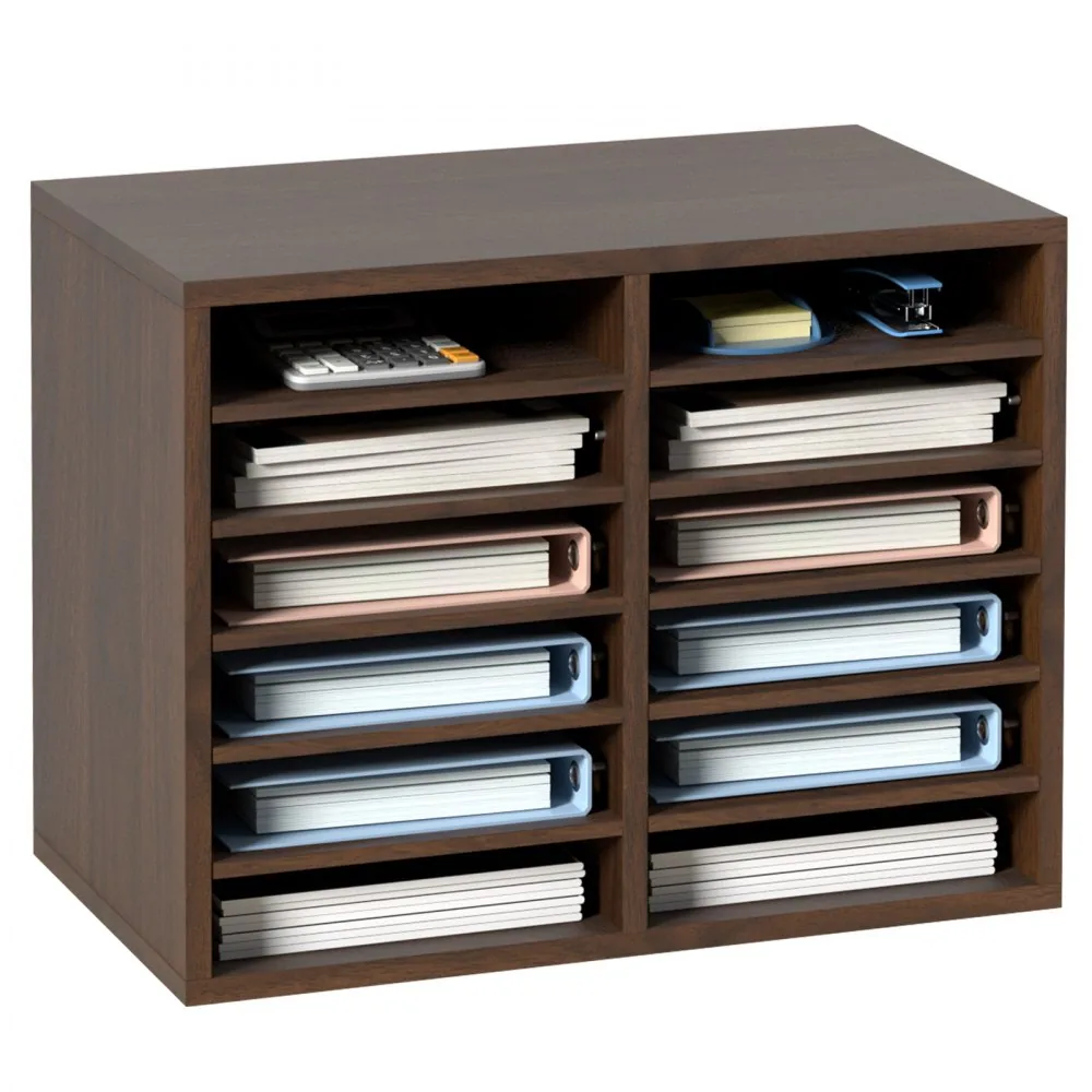 VEVOR Literature Organizers Vintage Brown 12 Compartments product image 1