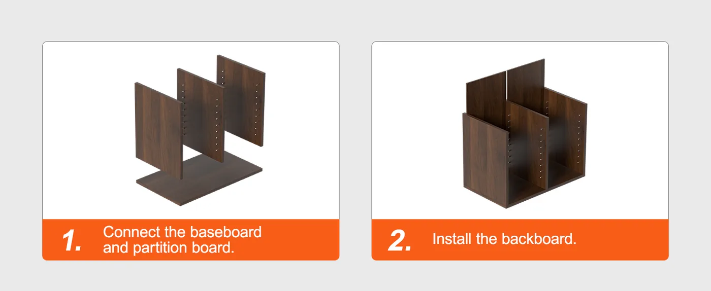 VEVOR Literature Organizers Vintage Brown 12 Compartments Step 1 & 2