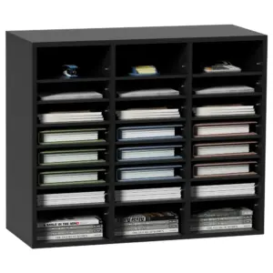 VEVOR Wood Literature Organizer Black 24 Compartments product image 1