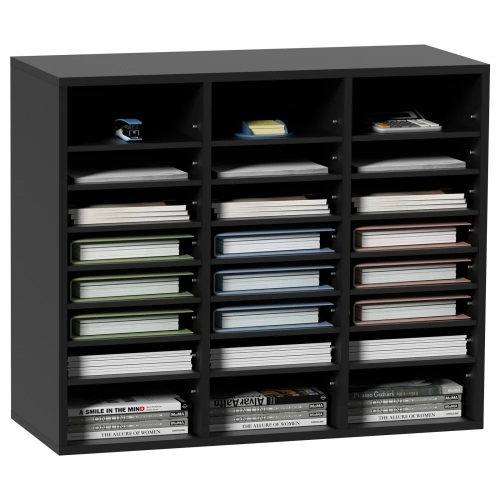 VEVOR Wood Literature Organizer Black 24 Compartments product image 1