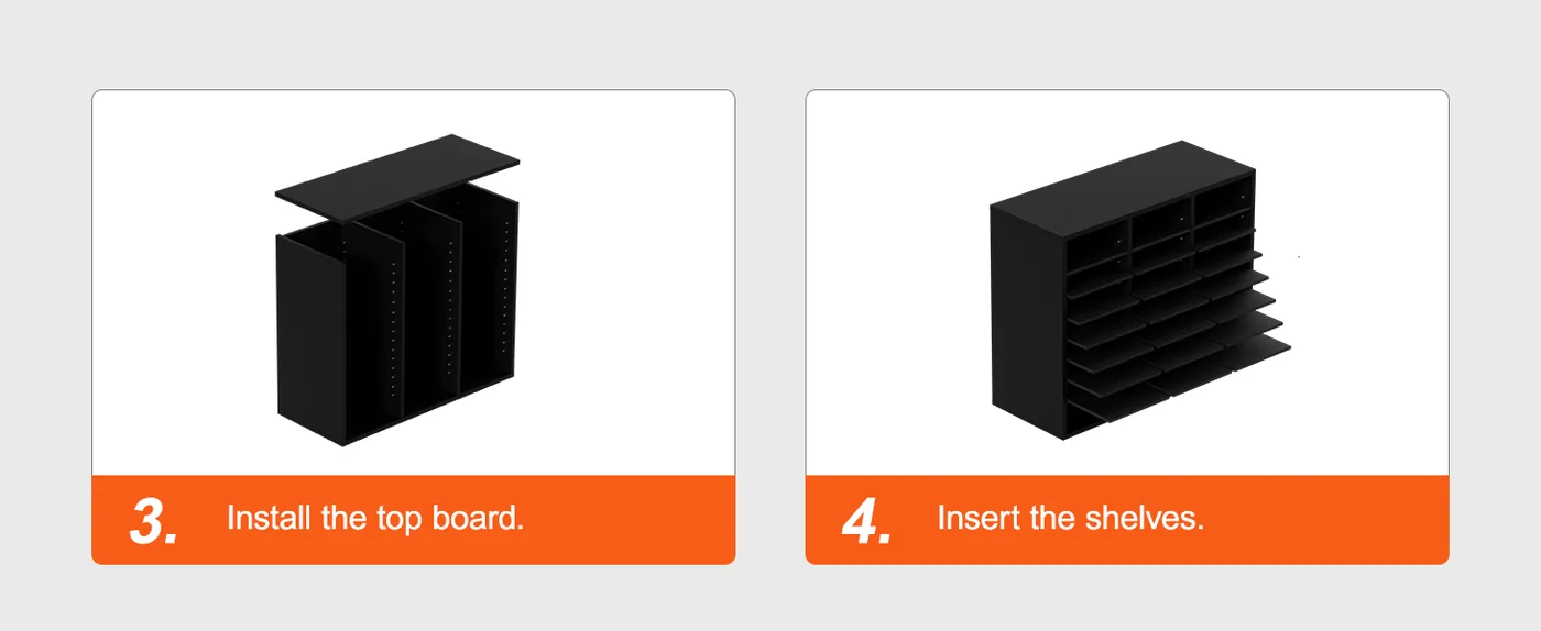 VEVOR Wood Literature Organizer Black 24 Compartments Step 3 & 4