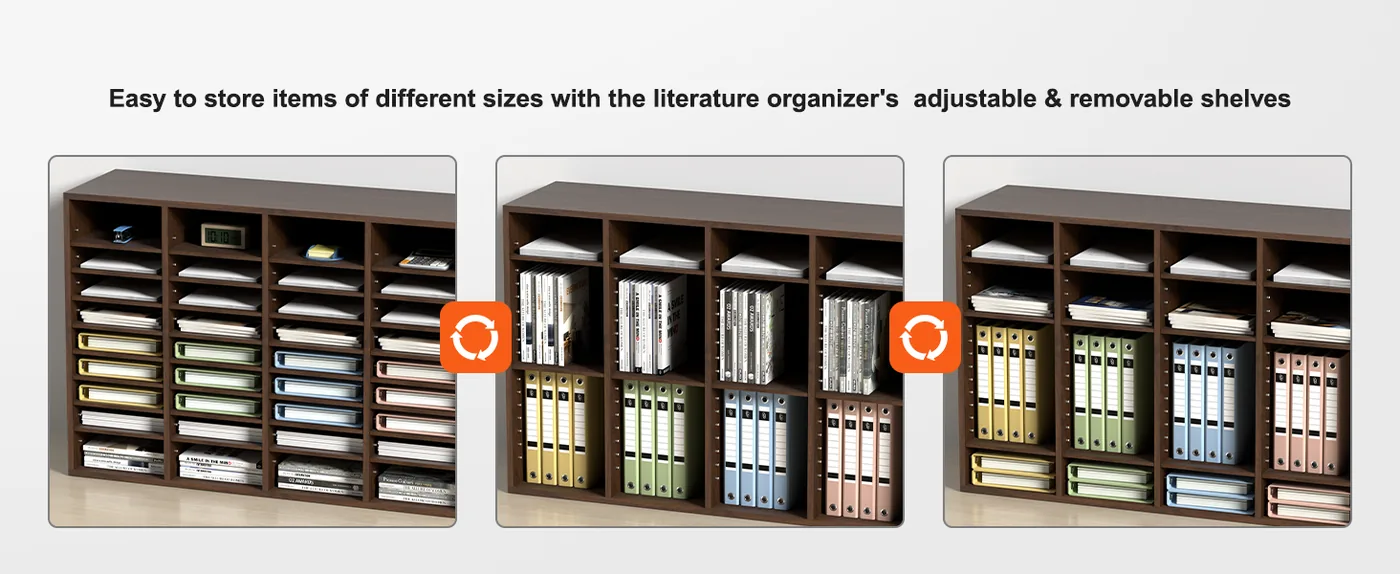 VEVOR Literature Organizers Vintage Brown 24 Compartments Your Space, Your Way