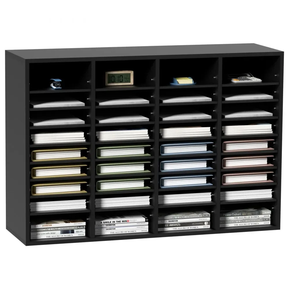 VEVOR Wood Literature Organizer Black 36 Compartments product image 1