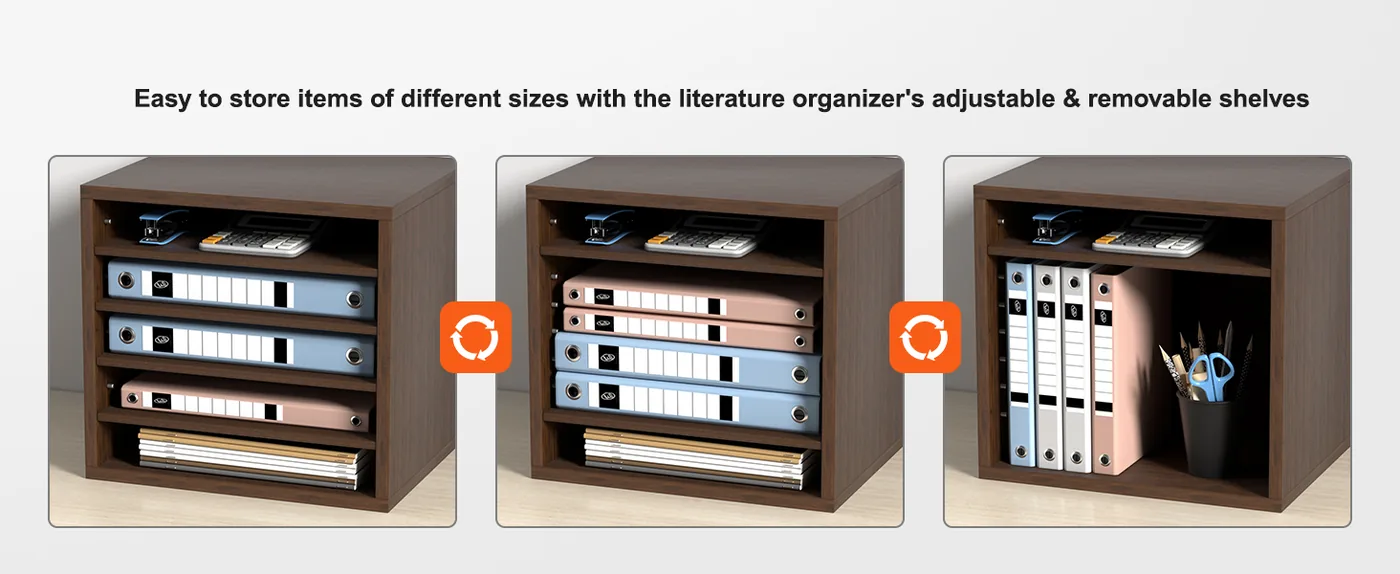 VEVOR Literature Organizers Vintage Brown 5 Compartments Your Space, Your Way