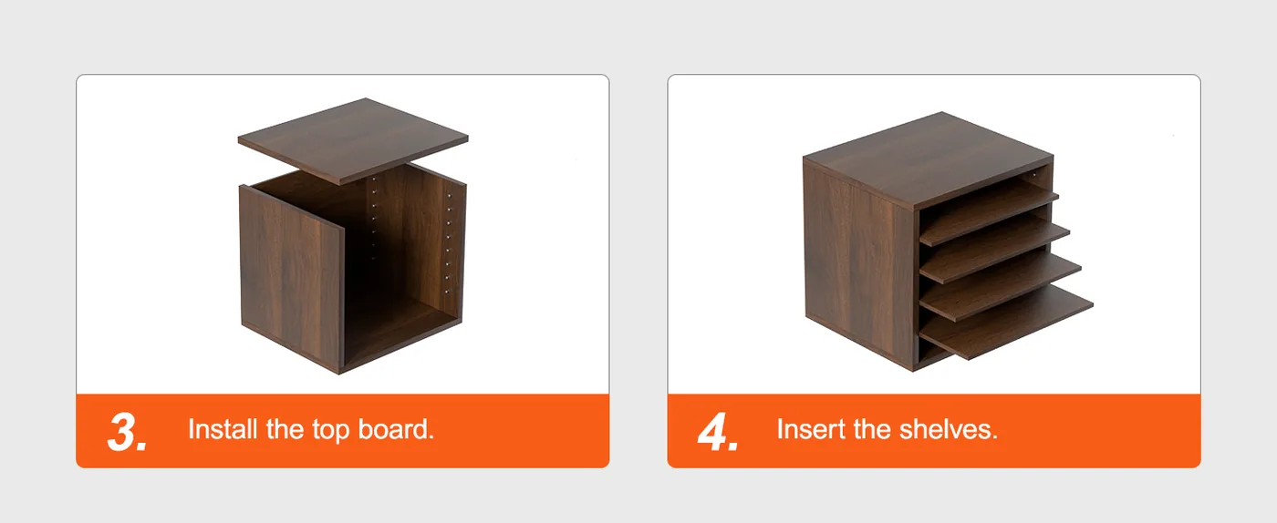 VEVOR Literature Organizers Vintage Brown 5 Compartments Step 3 & 4