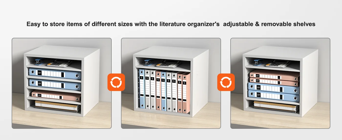 VEVOR Literature Organizers White 5 Compartments Your Space, Your Way